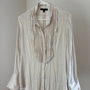 Banana Republic Crinkle Faux Silk Blouse